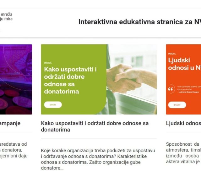 Pokrenuta interaktivna edukativna stranica za NVO djelatnike